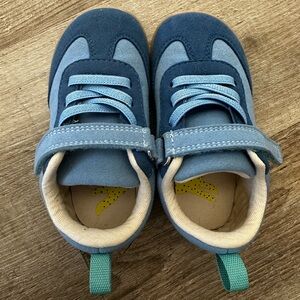 Ten Little Blue Retro Suede Toddler Shoes